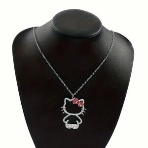 1pc Exquisite Whimsical Kitty Rhinestone Pendant Necklace